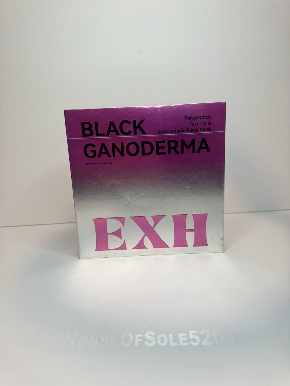 Black Ganoderma Firming Neck Mask — Pink & Silver